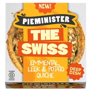 Pieminister The Swiss Quiche with Emmental, Waxy Potato, Leek & Cheddar