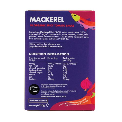 Fish 4 Ever Mackerel in Spicy Tomato Sauce