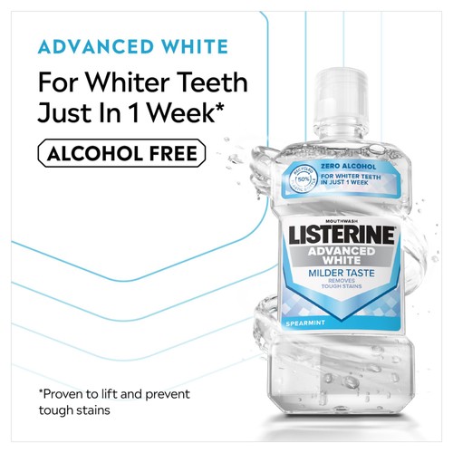 Listerine Advanced White Milder Taste Alcohol Free Mouthwash