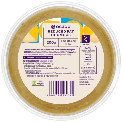 Ocado Reduced Fat Houmous