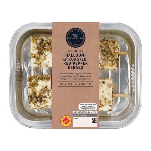 M&S Collection Master Grill Halloumi & Roasted Red Pepper Kebabs