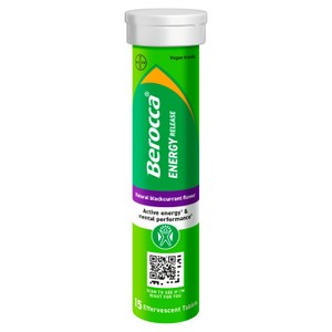 Berocca Energy Release Natural Orange Flavour Sugar Free 15 Effervescent Tablets