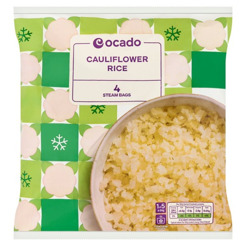 Ocado Frozen 4 Steam Bags Cauliflower Rice