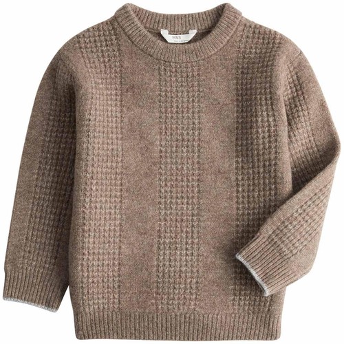 M&S Crew Knit Jumper, 4-5 Years, Brown