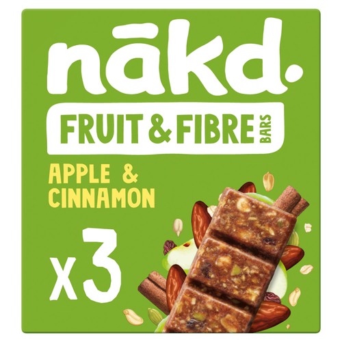 nakd. Fruit & Fibre Apple & Cinnamon Bars Multipack