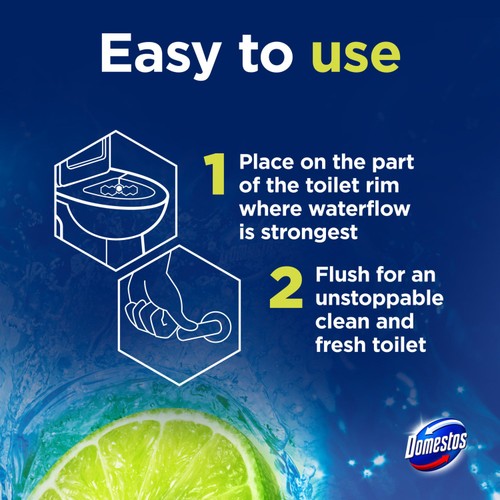 Domestos Power 5 Lime Toilet Rim Block Duo Pack
