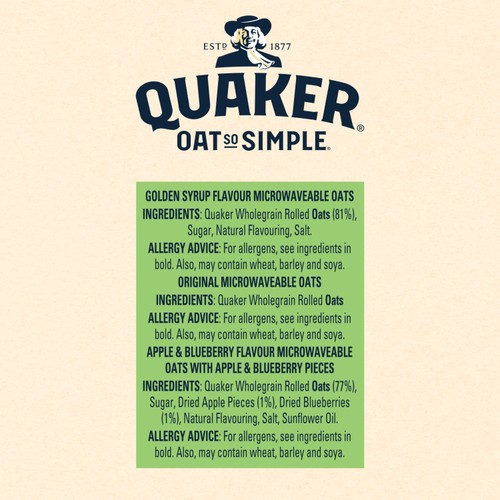 Quaker Oat So Simple Variety Pack Porridge Sachets Cereal