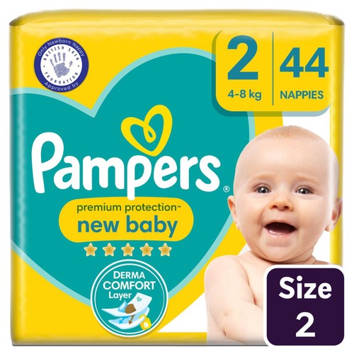 Pampers New Baby Nappies, Size 2 (4-8kg) Essential Pack