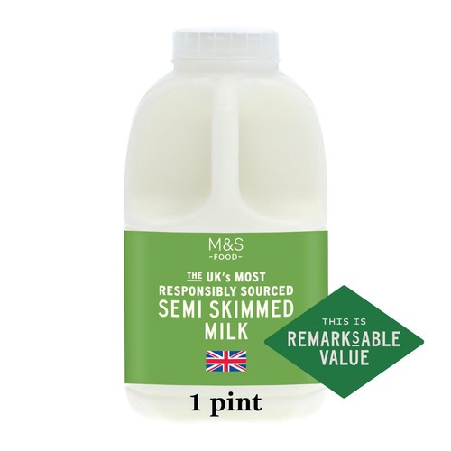 M&S Select Farms British Semi Skimmed Milk 1 Pint