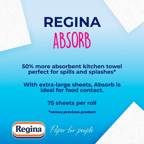 Regina Absorb Kitchen Roll 150 Supersized Sheets 2 Roll