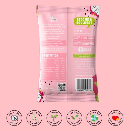 Soul Fruit Freeze Dried Dragon Fruit Crisps