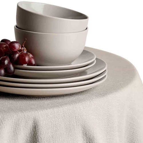 M&S 12 Piece Everyday Stoneware Dinner Set, Natural