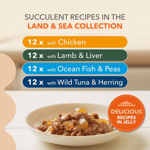 IAMS Senior Wet Cat Food Meat & Fish Variety Mix in Jelly