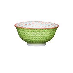 Mikasa Geometric Lime Ceramic Bowl, 16cm
