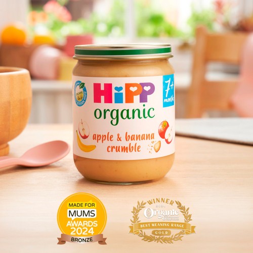 HiPP Organic Apple & Banana Crumble Baby Food Jar 7+ Months 