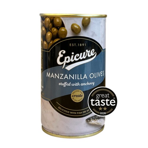 Epicure  Manzanilla Stuffed Olives with Anchovy MSG FREE