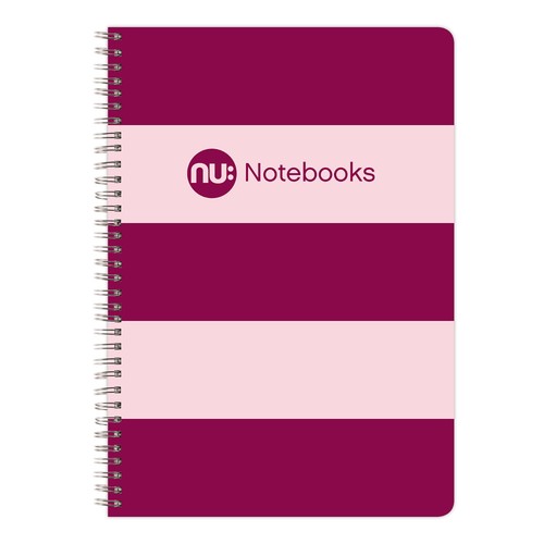 NU Stripes Wiro A5 Notebook  Burgundy