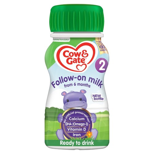 Cow & Gate 2 Follow On Baby Milk Formula Liquid Ready to Feed 6-12 Months
