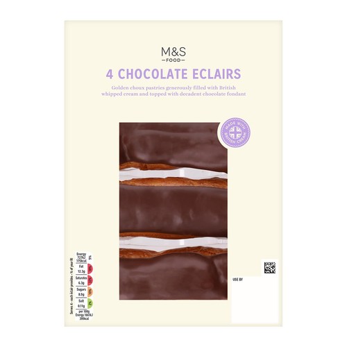 M&S 4 Chocolate Eclairs