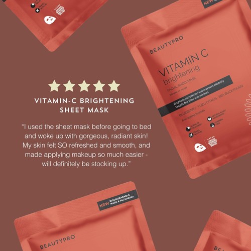 BEAUTYPRO Vitamin C Brightening Facial Sheet Mask