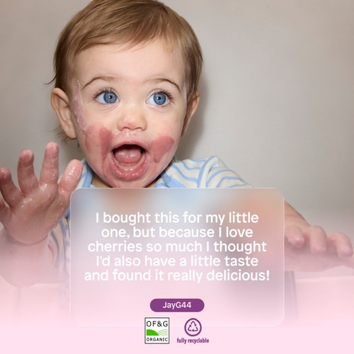 Little Freddie Organic Cherry Greek Style Yoghurt Baby Food Pouch 6+ M