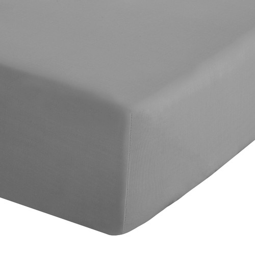 Catherine Lansfield Easy Iron Percale Double Fitted Sheet Grey