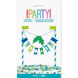 Blue & Green Dinosaur Bunting Cake Topper