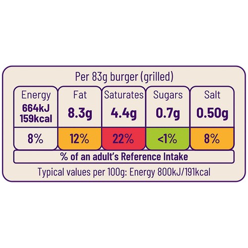 Ocado Reduced Fat Quarter Pounder Burgers
