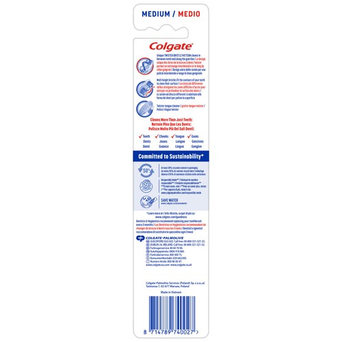 Colgate Twister Fresh Medium Manual Toothbrush Twin Pack