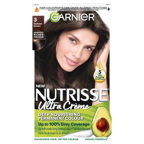 Garnier Nutrisse Ebony 3 Darkest Brown Permanent Hair Dye