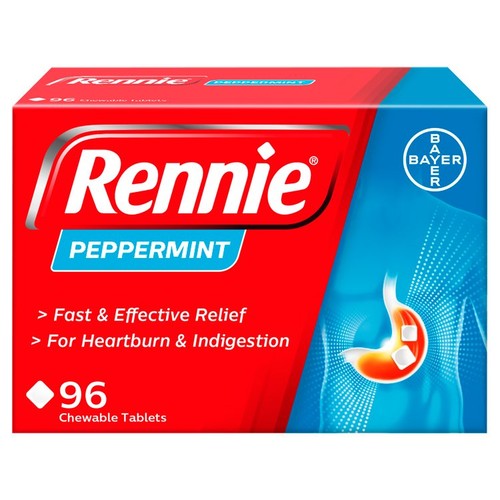 Rennie Peppermint Heartburn & Indigestion Relief Tablets