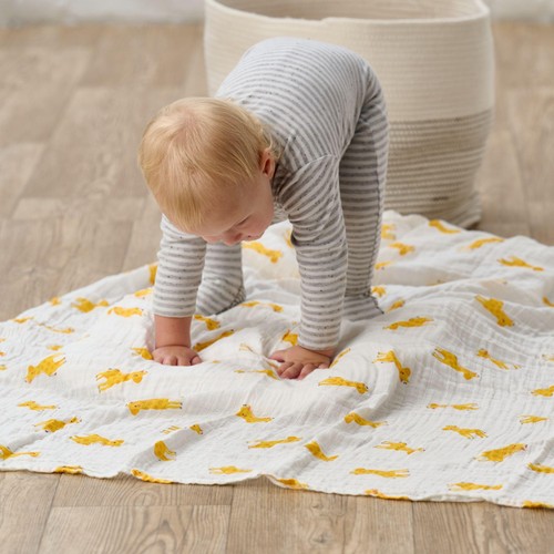 Bloomsbury Mill Organic Muslin Swaddle Blankets, Jungle Cubs. 3 pack