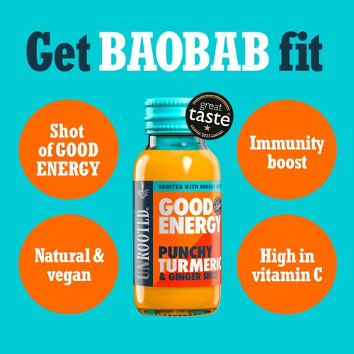 UNROOTED Punchy Turmeric, Ginger & Baobab Single Shot