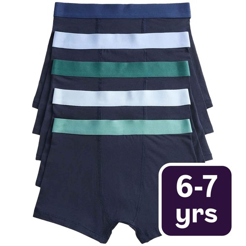 M&S Boys Core Blue/Green Trunks, 6-7 Years, Black Mix