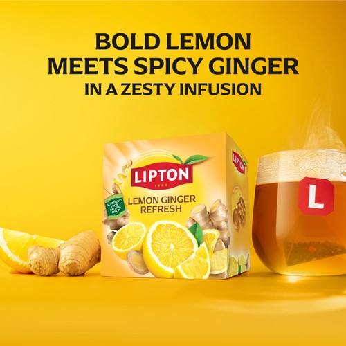 Lipton Fruit Tea Lemon & Ginger Refresh Tea Bags