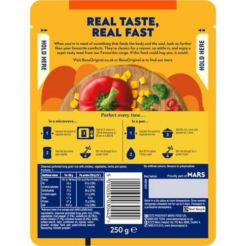 Ben's Original Favourites Peri Peri Chicken Microwave Rice Meal