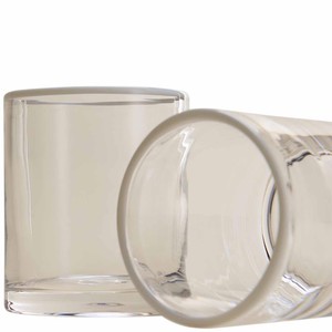 Contrast Rim Tumbler Set, White