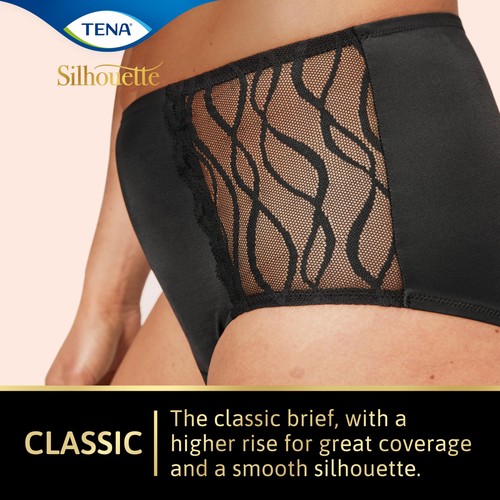 TENA Lady Silhouette Washable Incontinence Underwear Black Size S