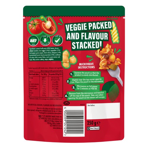 Dolmio Classics Veggie Packed Fusilli Microwave Pasta Meal