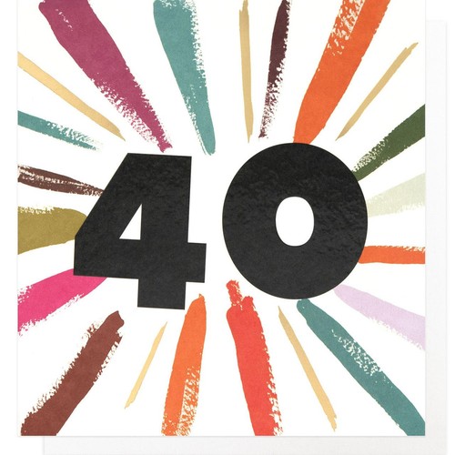 Caroline Gardner Multicolour Burst Age 40 Birthday Card