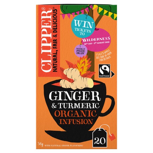 Clipper Organic Fairtrade Restoring Roots Ginger & Turmeric 20 Tea Bags