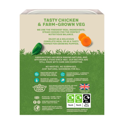 Harringtons Puppy Grain Free Wet Dog Food Tray, Chicken
