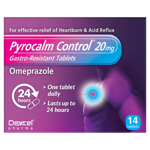 Pyrocalm Control Omeprazole Heartburn Tablets