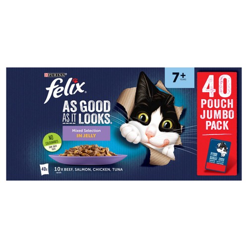 Felix As Good As it Looks Senior 7+ Mixed in Jelly Wet Cat Food 
