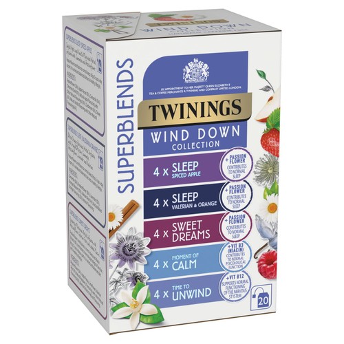 Twinings Superblends Wind Down  Collection Variety Pack, 20 Tea Bags