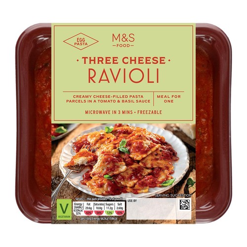 M&S Three Cheese Ravioli Serves 1