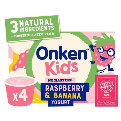 Onken Kids Raspberry & Banana Kids Yogurt