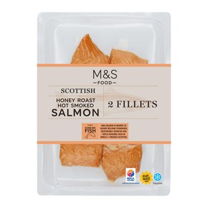 M&S 2 Scottish Honey Roast Hot Smoked Salmon