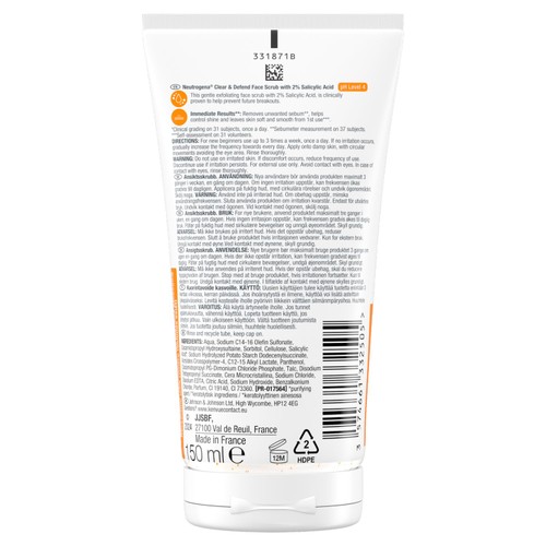 Neutrogena Clear & Defend Face Scrub with 2% Salicylic Acid