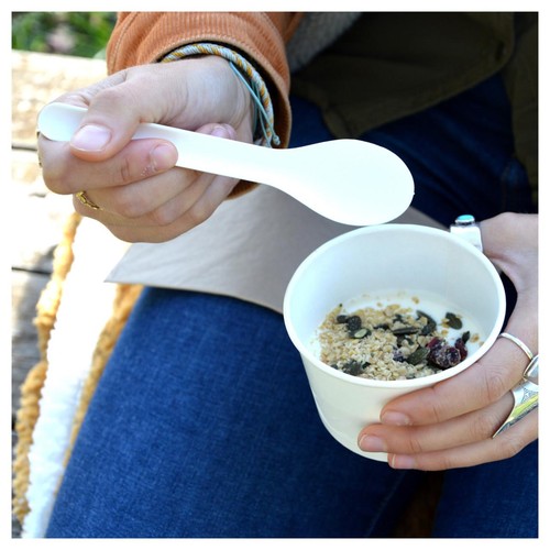 BioPak White Paper Spoons